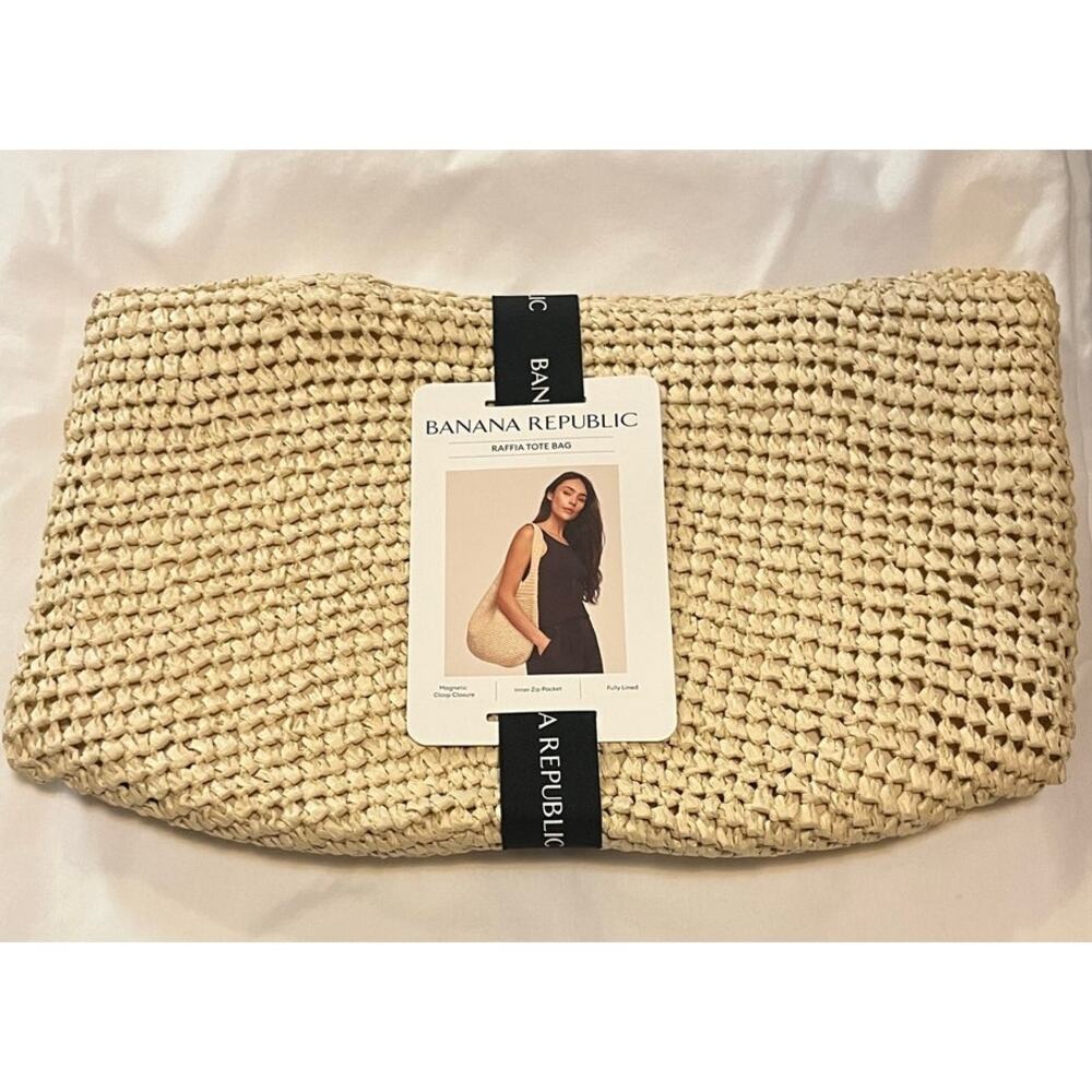 Banana Republic Raffia Tote Boho Bag - Picture 2 of 6